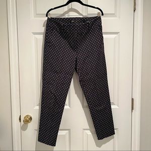 Ann Taylor LOFT Julie Skinny Pant navy blue patterned